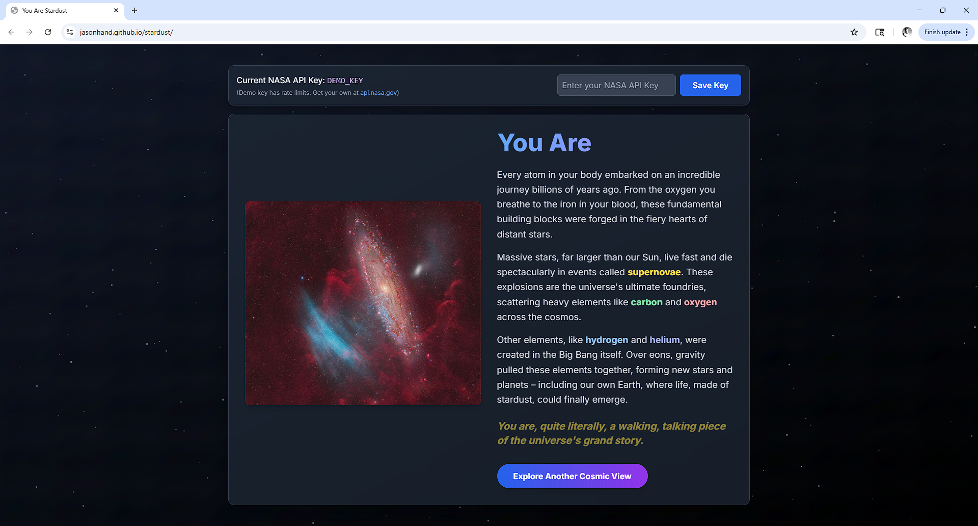 Screenshot of Stardust